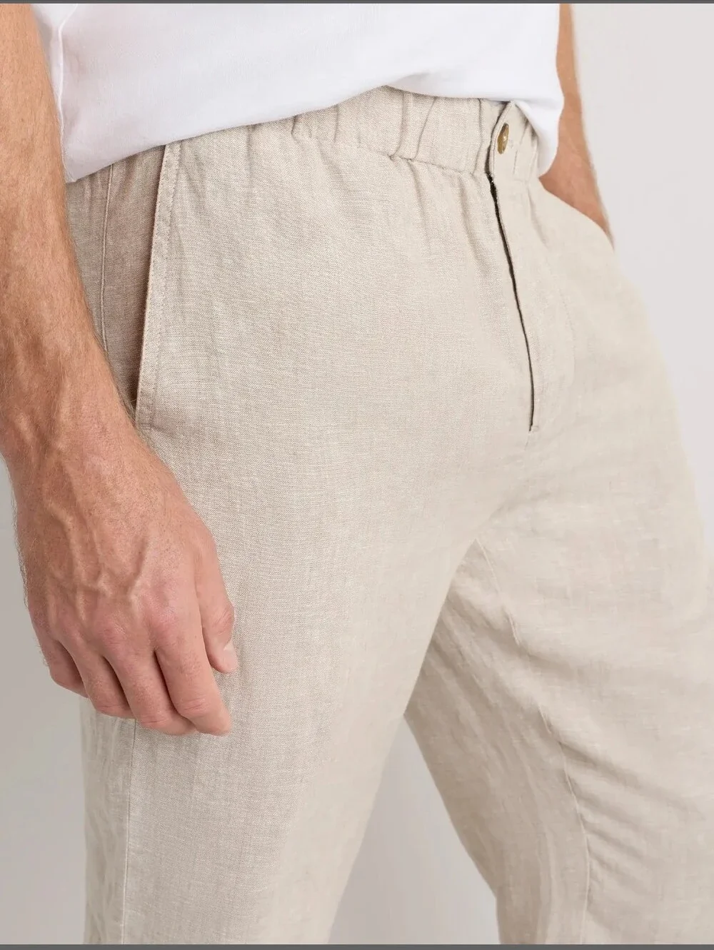 Quince Men's 100% European Linen Pants Driftwood Large L 32